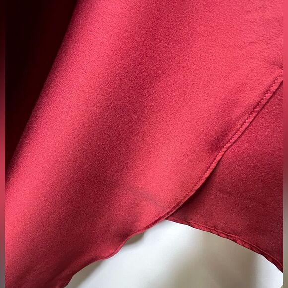 Show Me Your MuMu Noelle Wrap Dress in Ruby Luxe Satin S - Picture 13 of 15